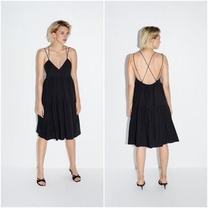 Zara Poplin Tiered Dress